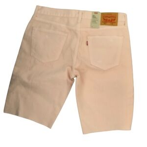 Levis 511 Slim Fit Distressed Coral Denim Shorts Light Wash Mens 34 Raw Hem